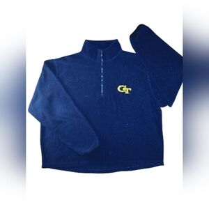 Russell Athletic Georgia Tech GT Quarter Zip Fleece Mens XXL Navy